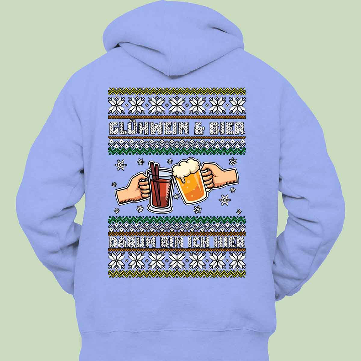 Glühwein und Bier - Hoodie Unisex Rückendruck