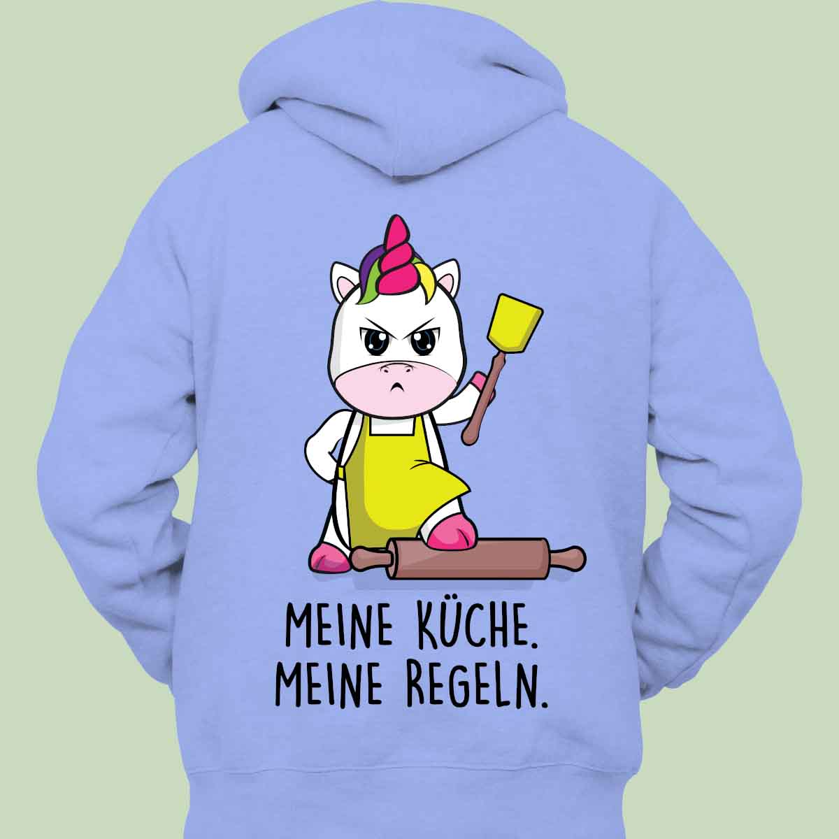 Küche Cute Einhorn - Hoodie Unisex Rückendruck