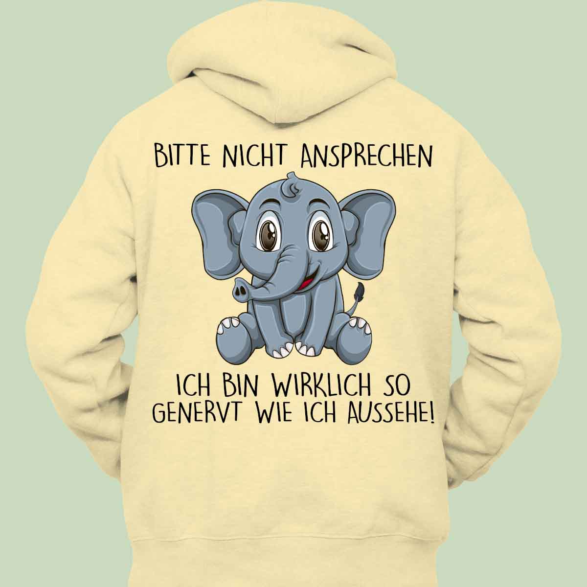 Nicht Ansprechen Elefant - Hoodie Unisex Rückendruck