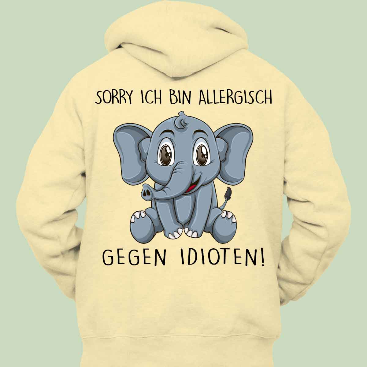 Allergisch Elefant - Hoodie Unisex Rückendruck