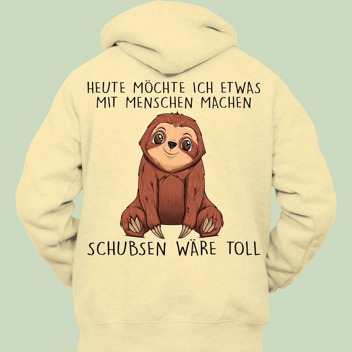 Schubsen Faultier - Hoodie Unisex Rückendruck