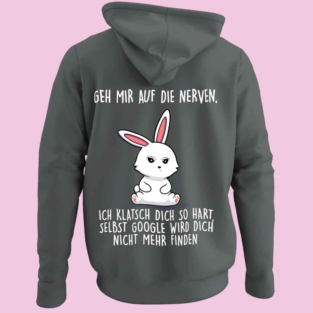 Nerven Cute Bunny - Zip Hoodie Unisex Rückendruck