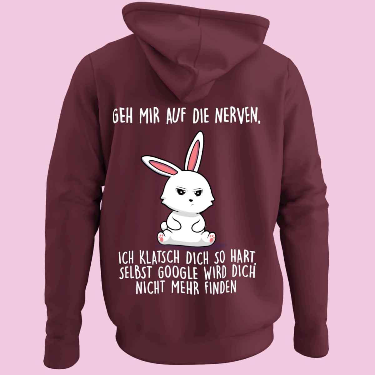 Nerven Cute Bunny - Zip Hoodie Unisex Rückendruck