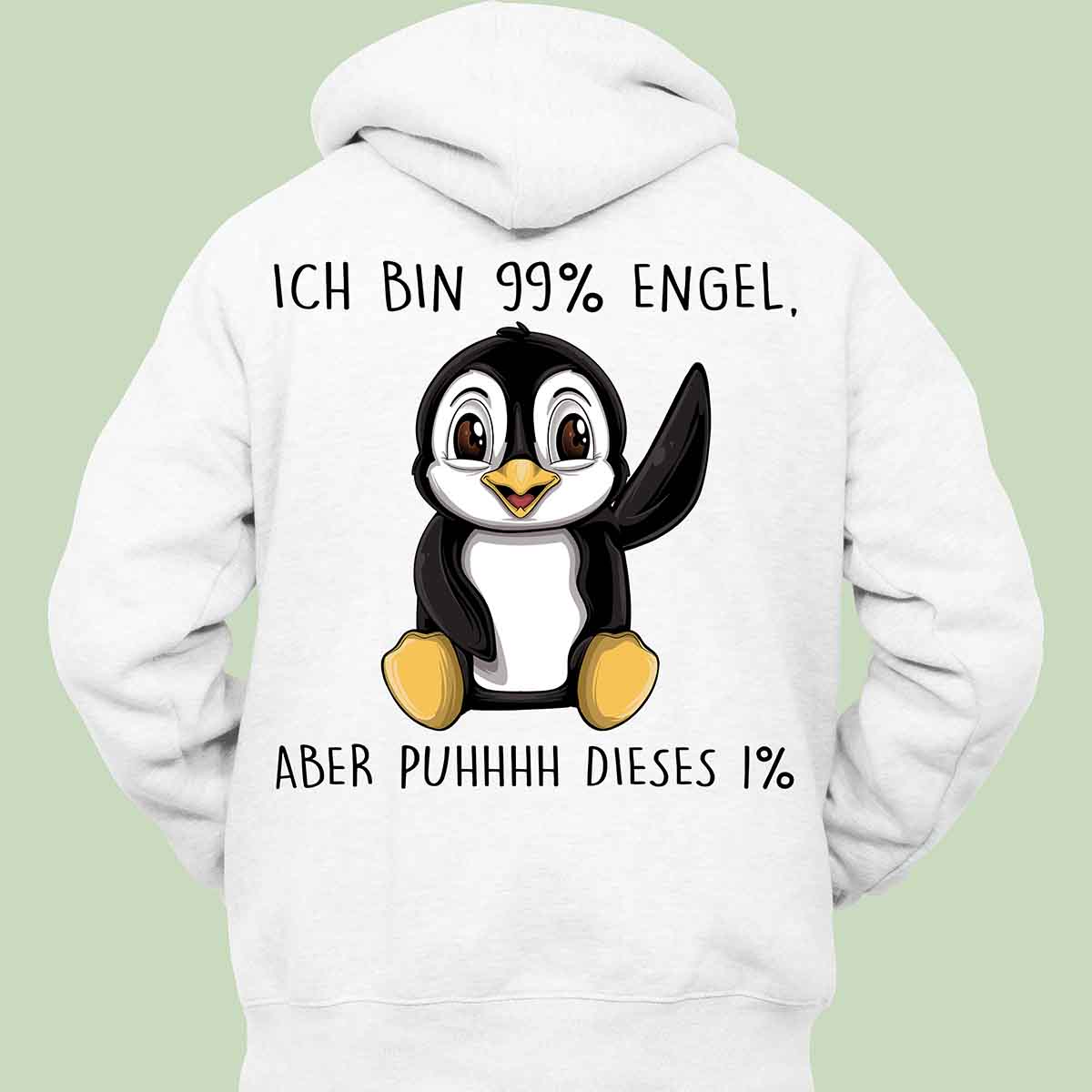 Engel Pinguin - Hoodie Unisex Rückendruck