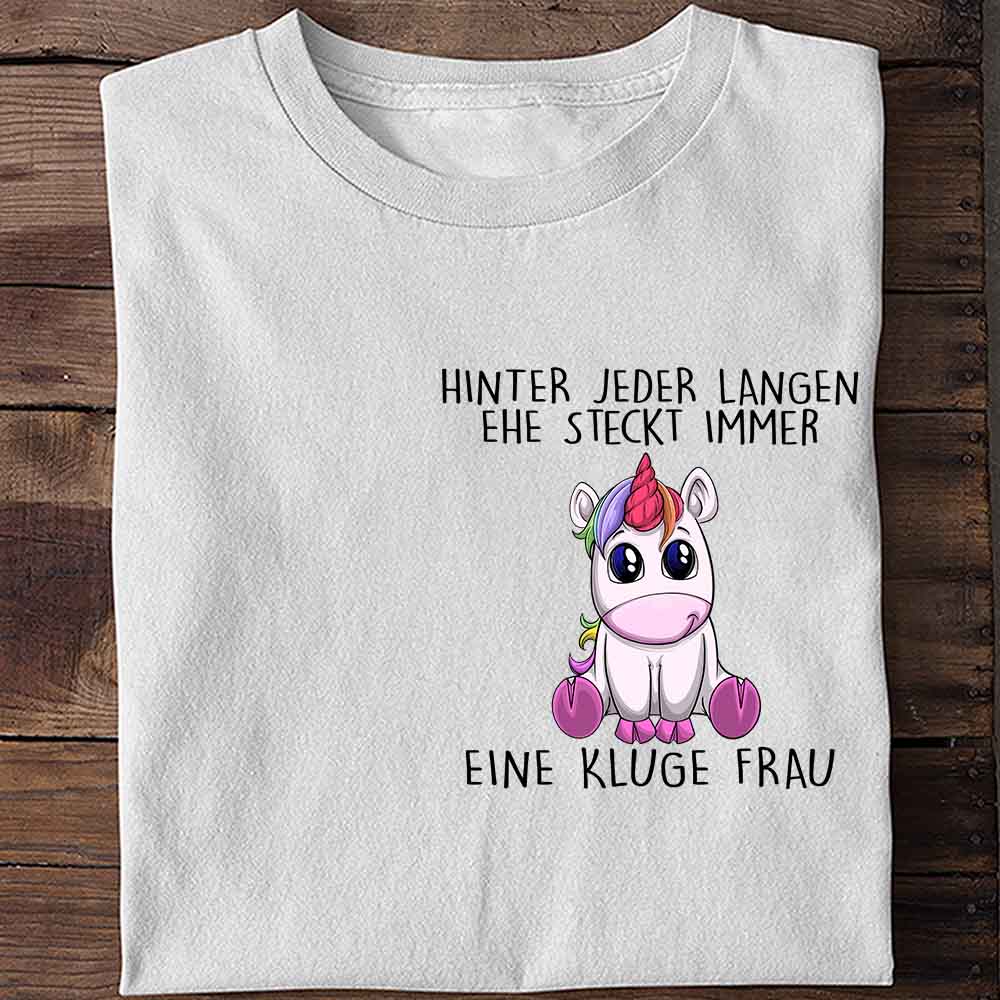 Kluge Frau Einhorn Brust - Shirt Unisex Brust