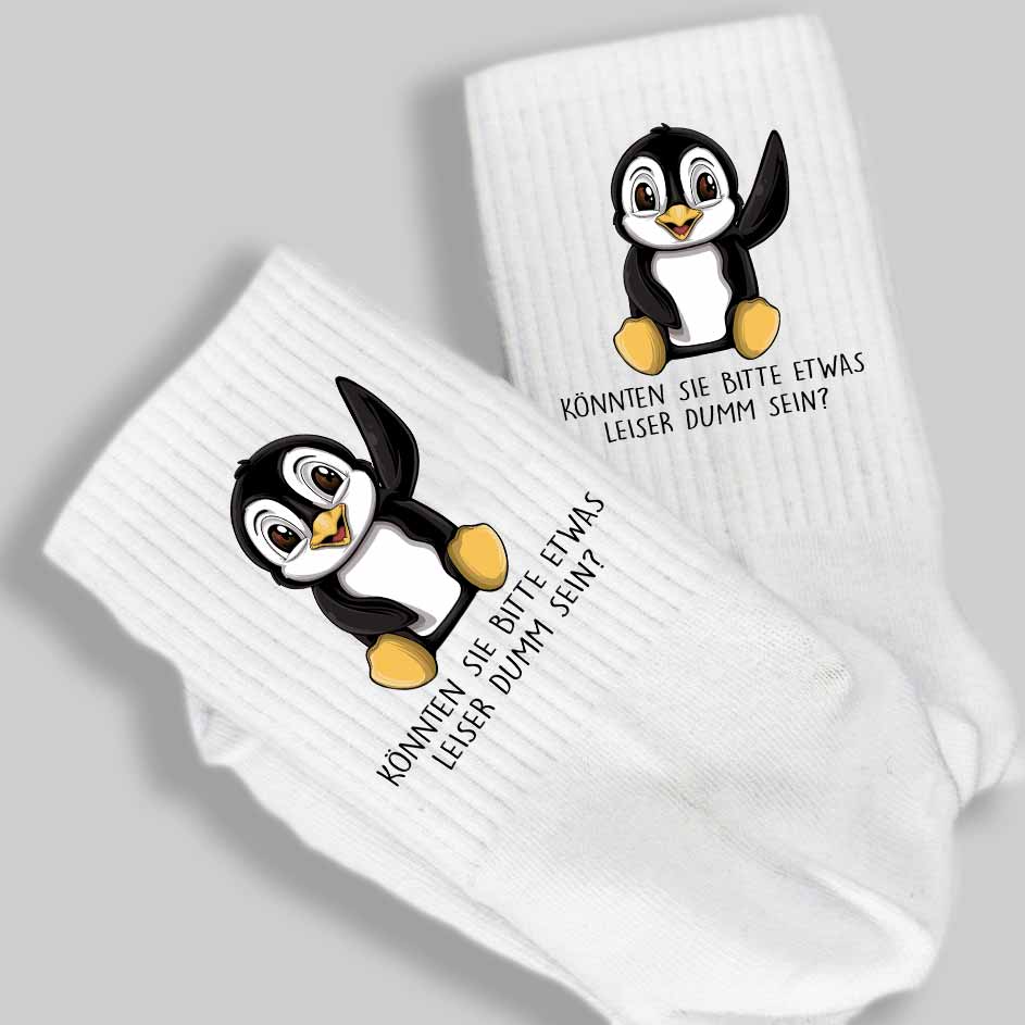 Leise Pinguin - Premium Socken Lang