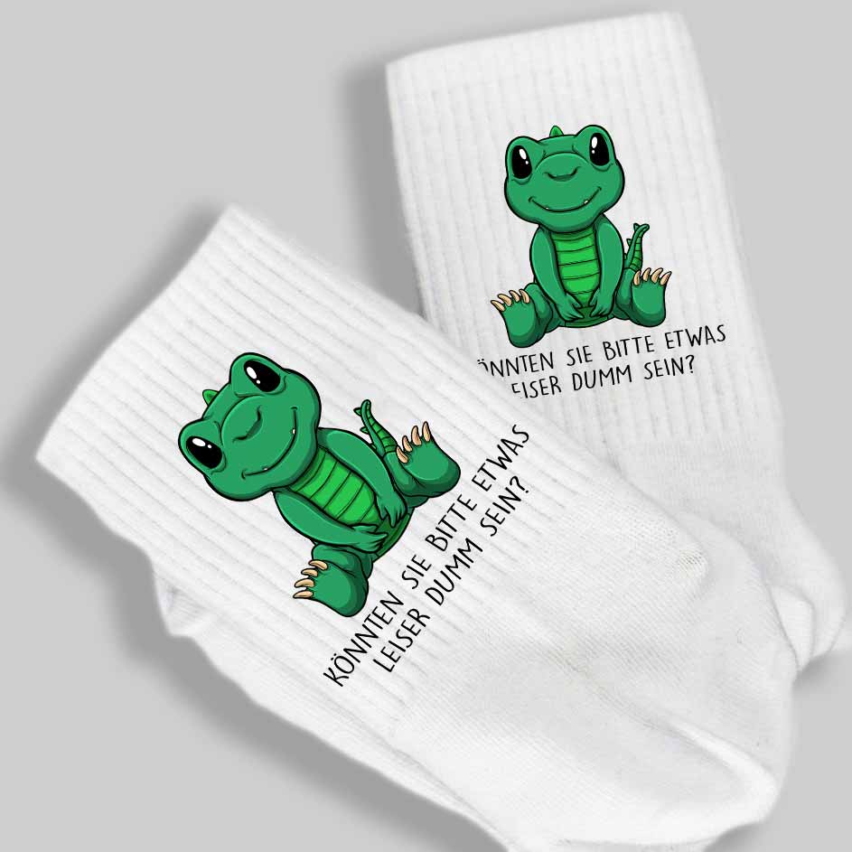 Leise Dinosaurier - Premium Socken Lang