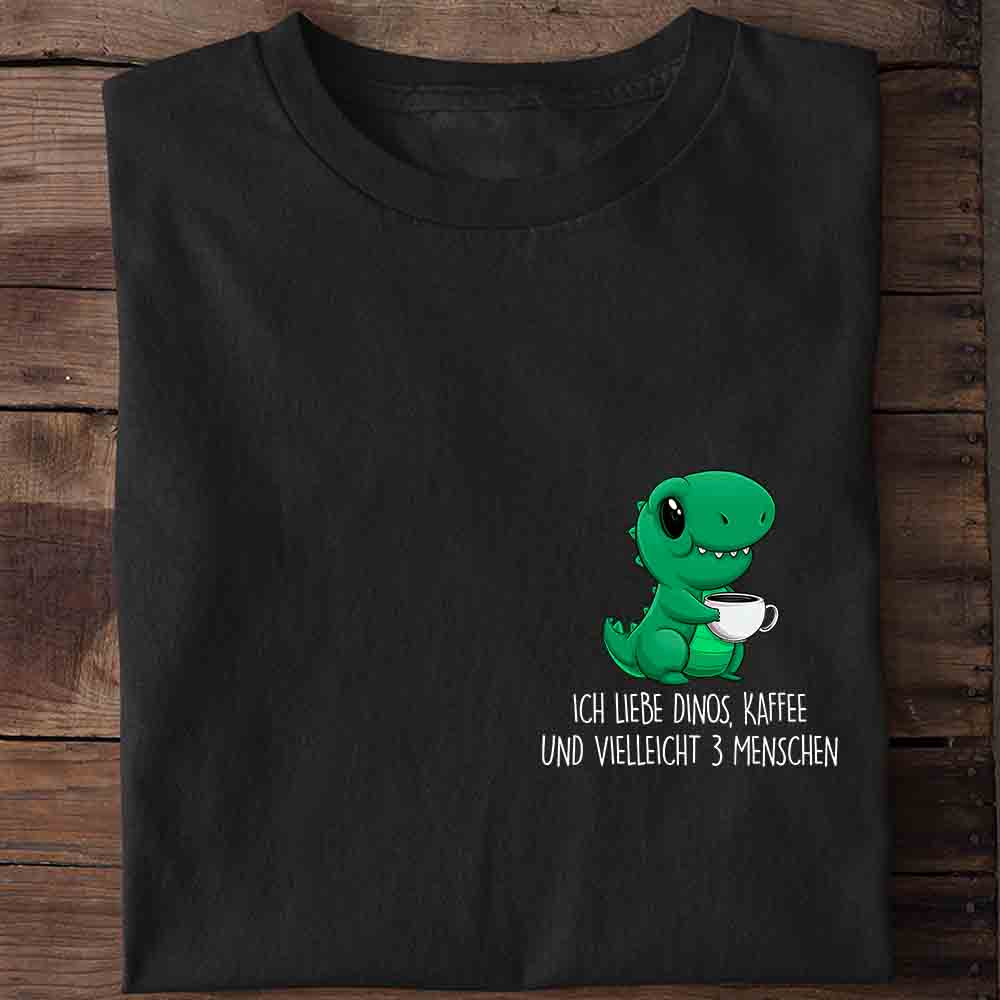 Lieblingskaffee Dino Brust - Shirt Unisex