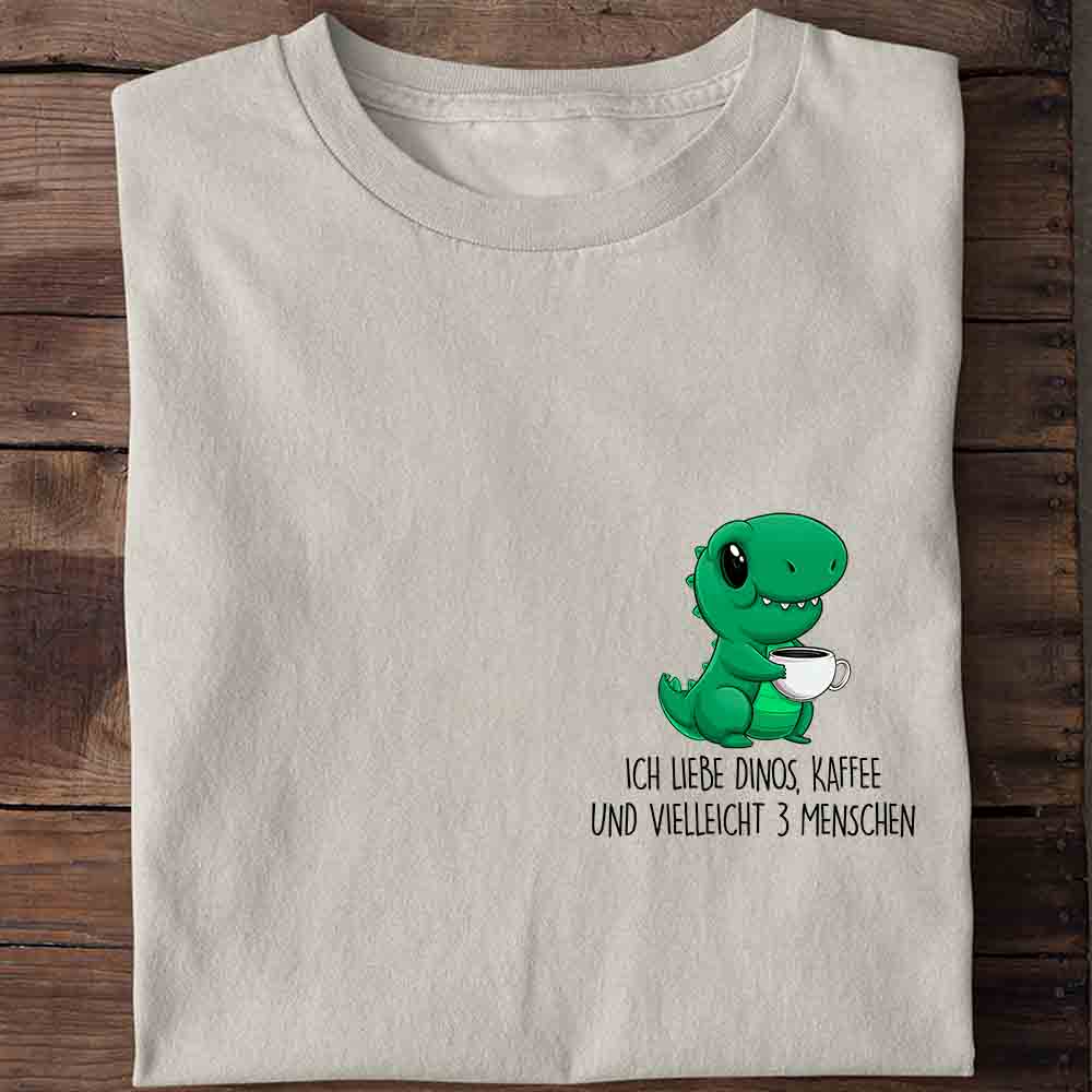 Lieblingskaffee Dino Brust - Shirt Unisex