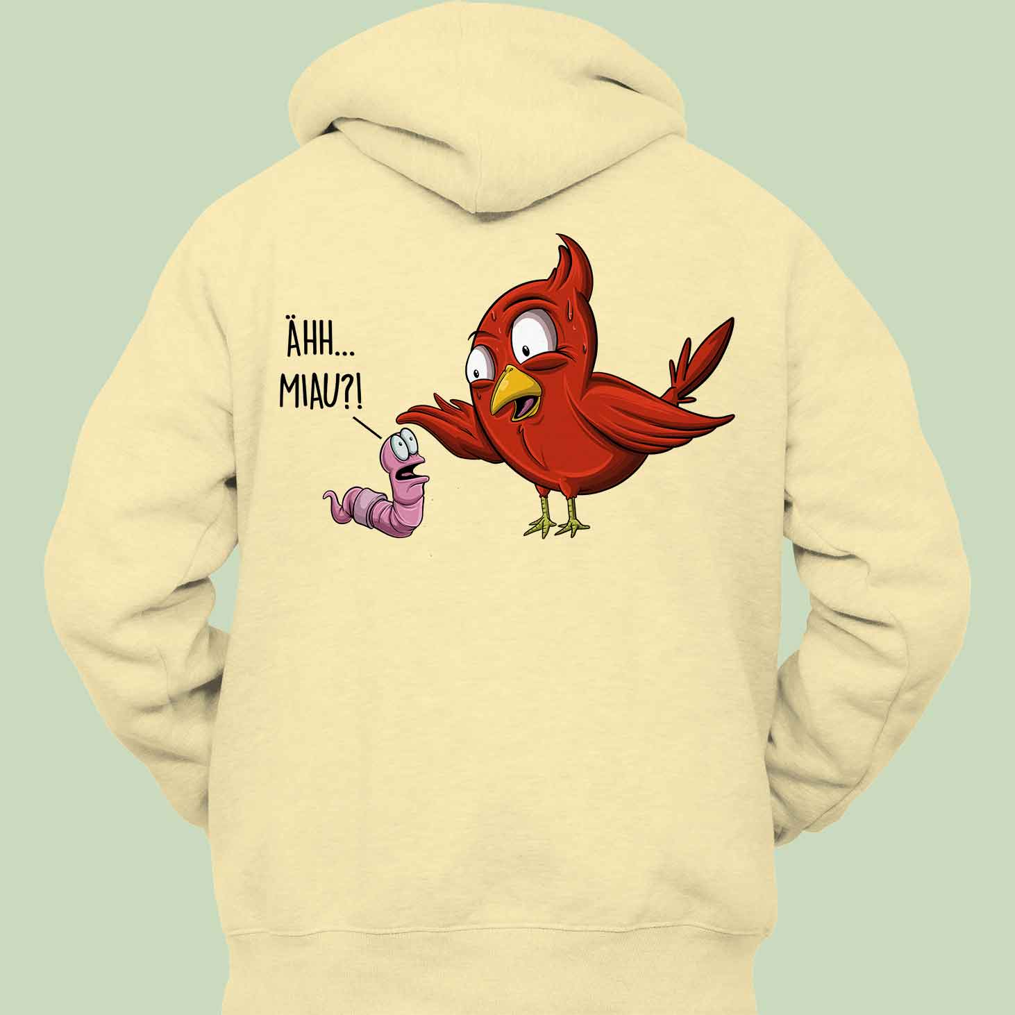 Miau Wurm - Hoodie Unisex Rückendruck