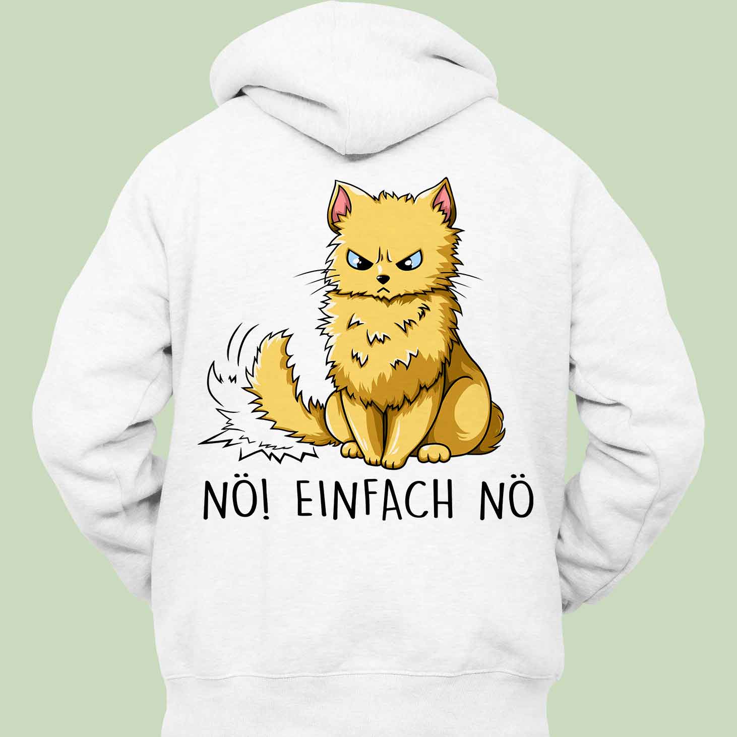 Nö! Katze Beige - Hoodie Unisex Rückendruck