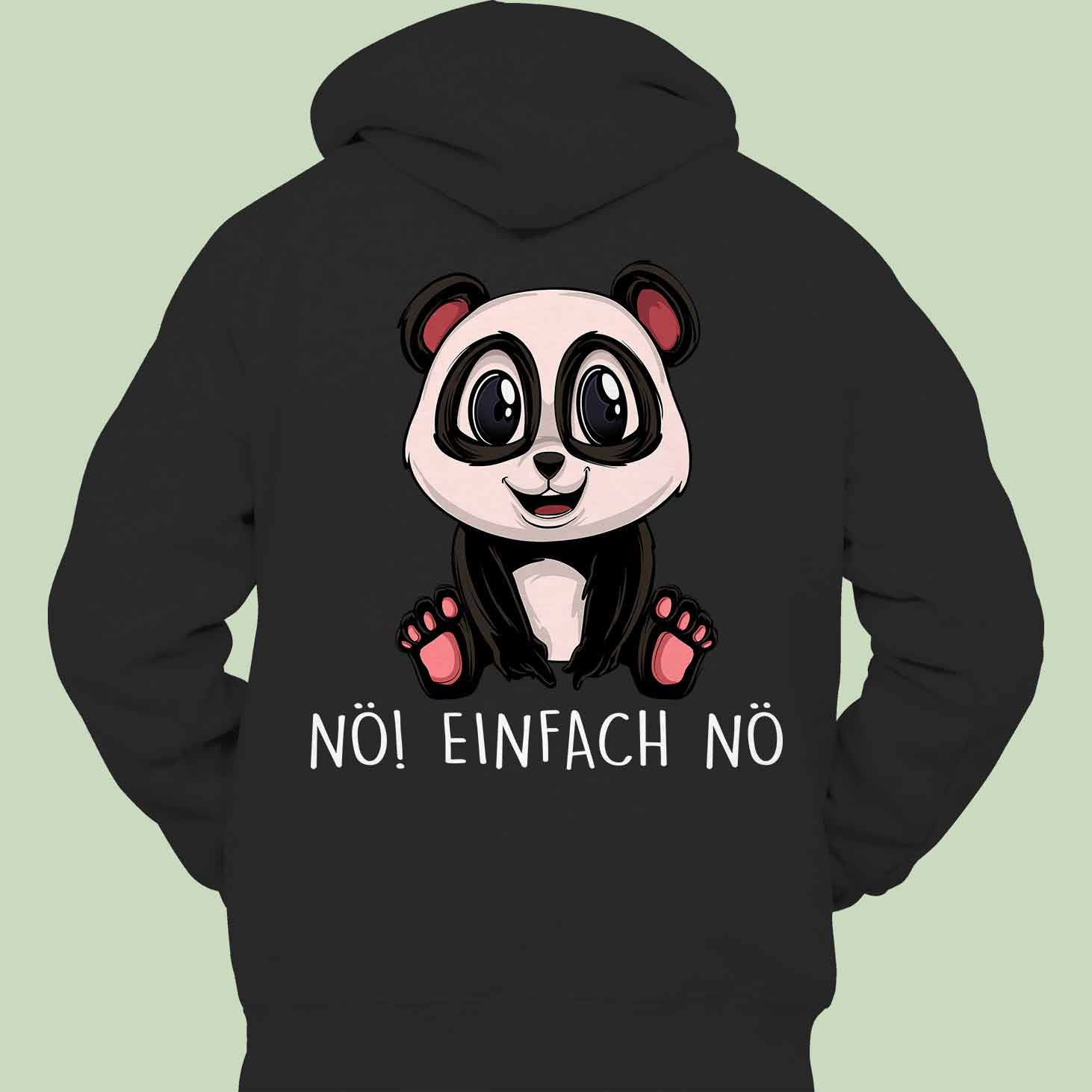 Nö! Panda  - Hoodie Unisex Rückendruck