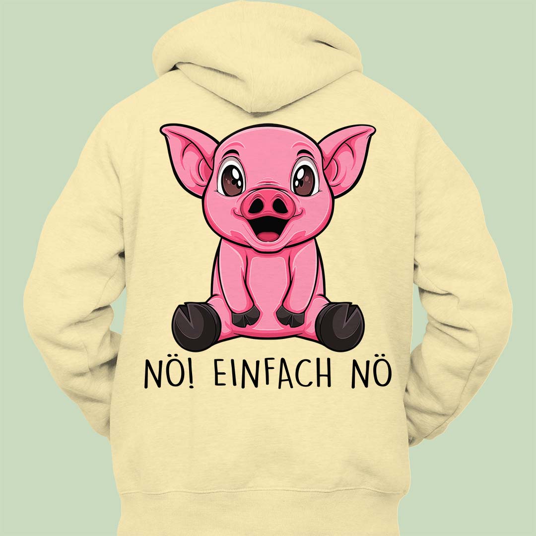 Nö! Schweinchen - Hoodie Unisex Rückendruck