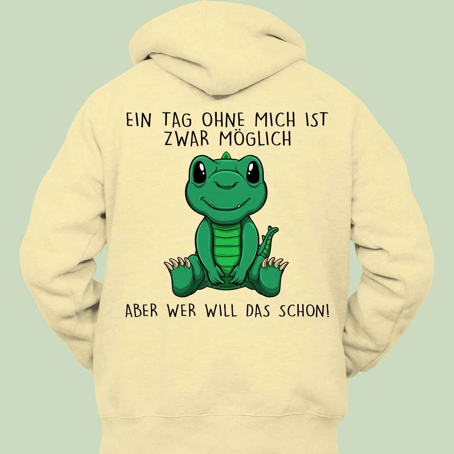 Ohne Mich Dinosaurier - Hoodie Unisex Rückendruck