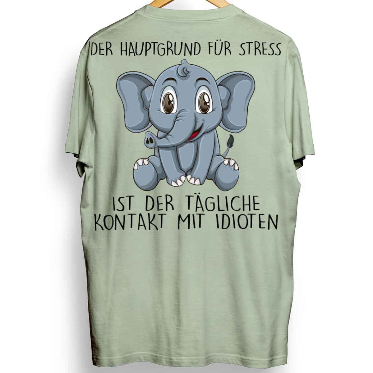 Stress Elefant - Oversize Shirt Unisex Rückendruck