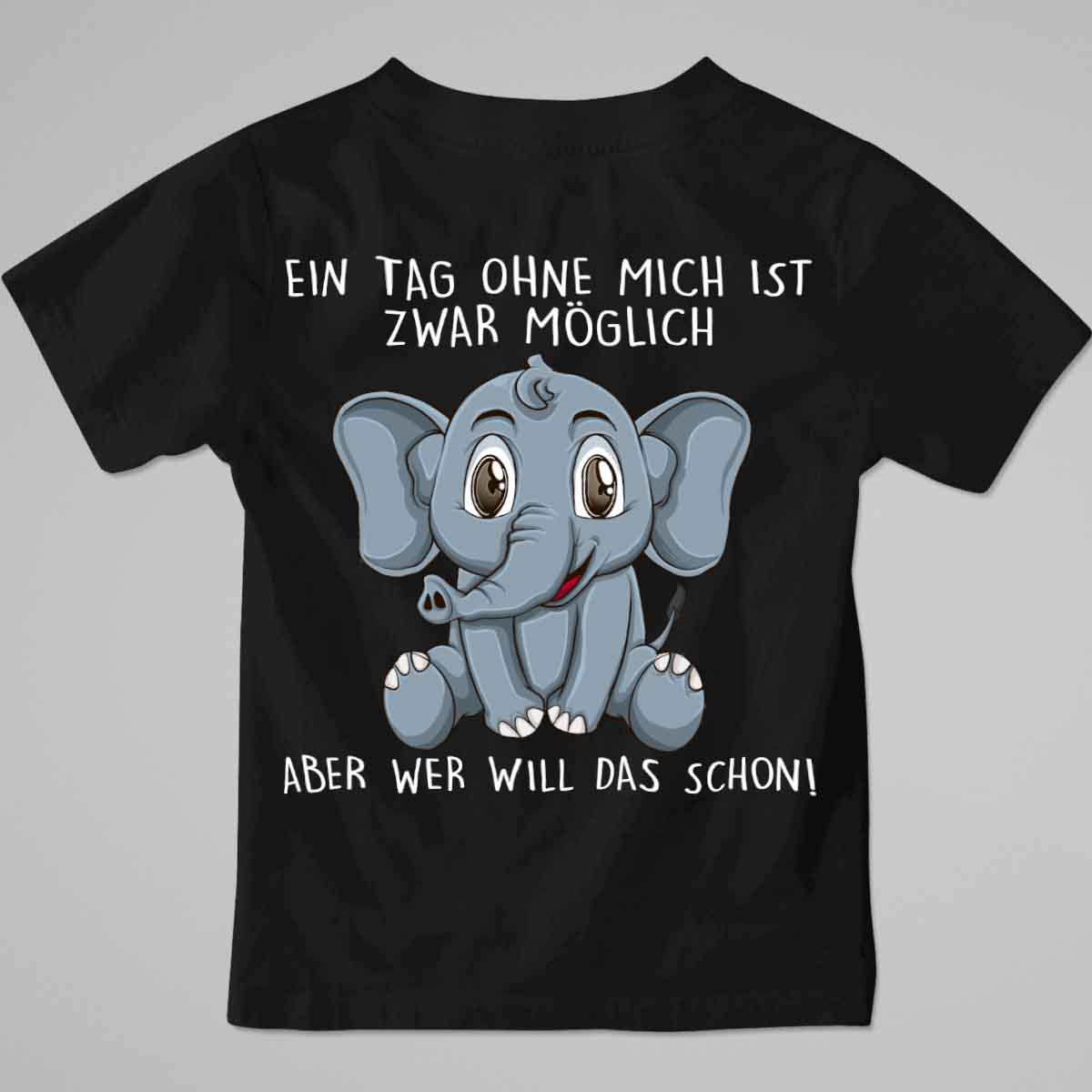 Ohne Mich Elefant - Premium Shirt Kinder Rückendruck