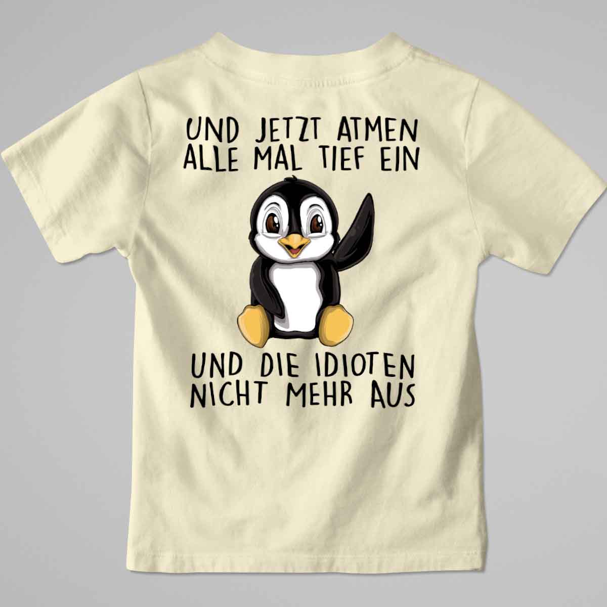 Einatmen Pinguin - Premium Shirt Kinder Rückendruck