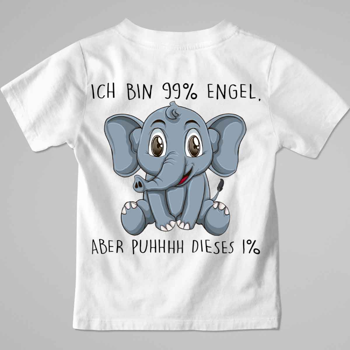 Engel Elefant - Premium Shirt Kinder Rückendruck