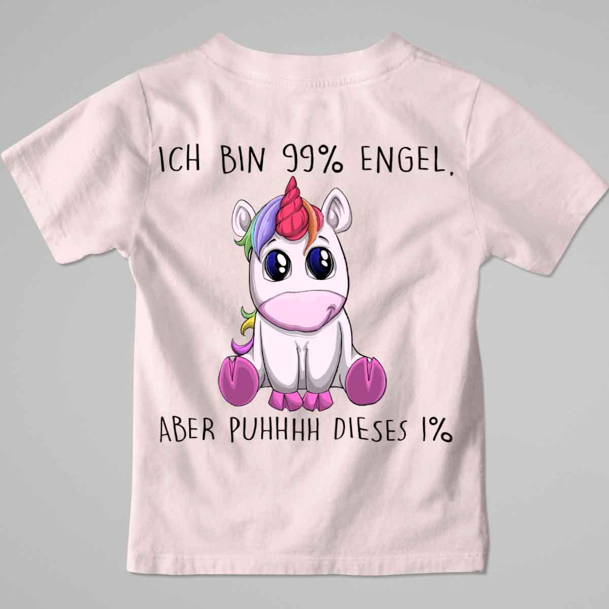 Engel Einhorn - Premium Shirt Kinder Rückendruck
