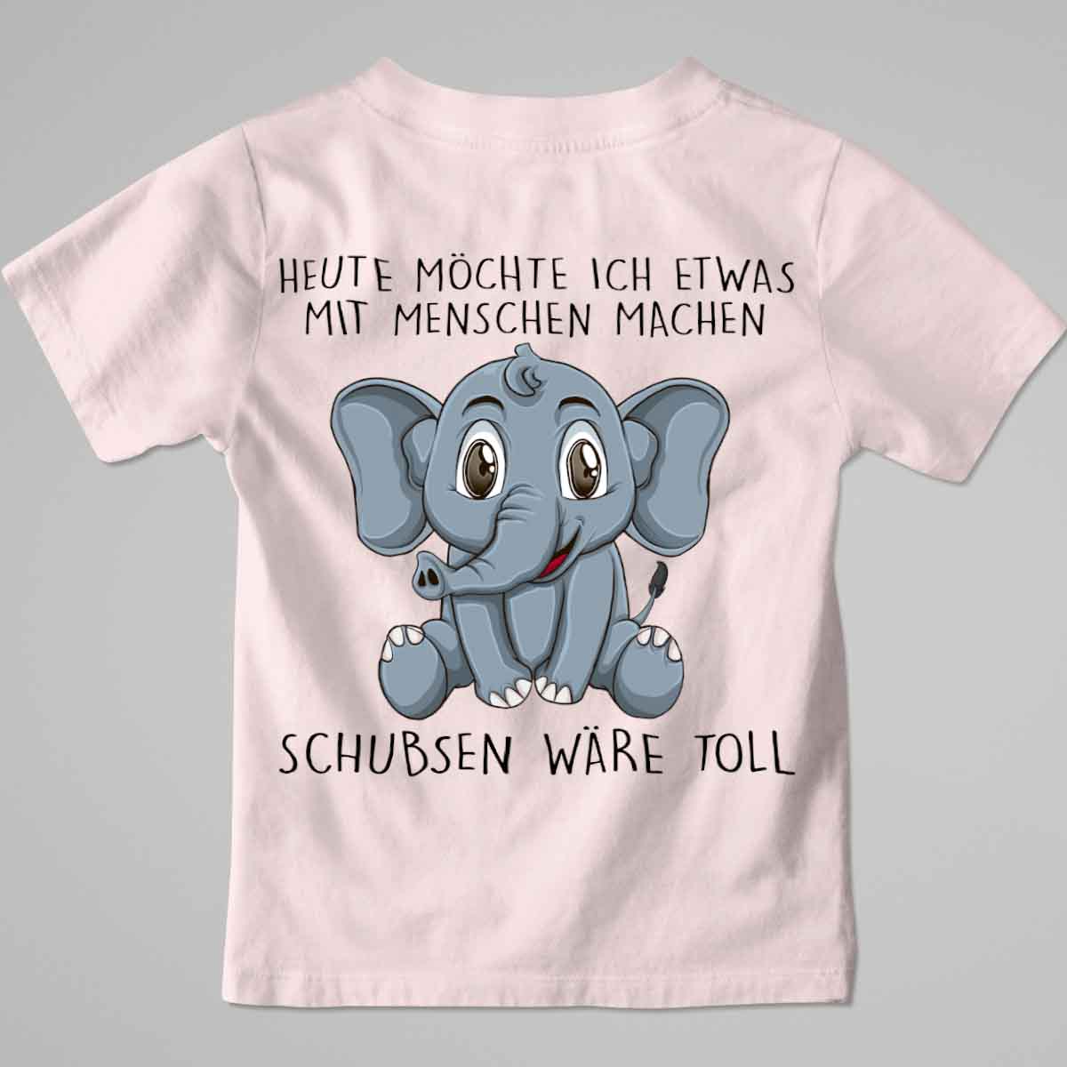 Schubsen Elefant - Premium Shirt Kinder Rückendruck