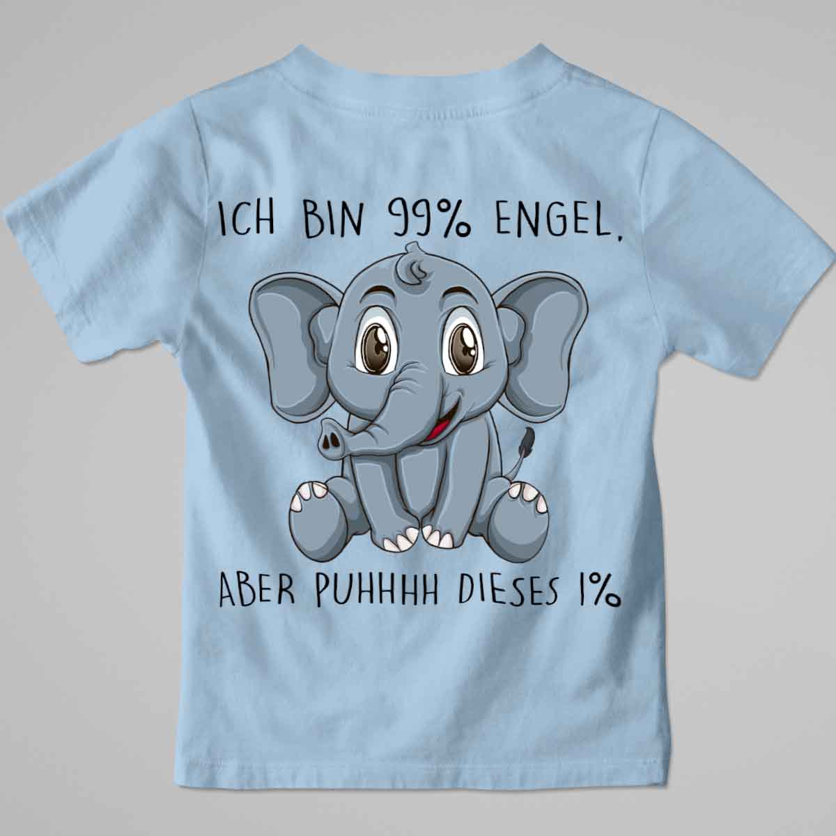 Engel Elefant - Premium Shirt Kinder Rückendruck