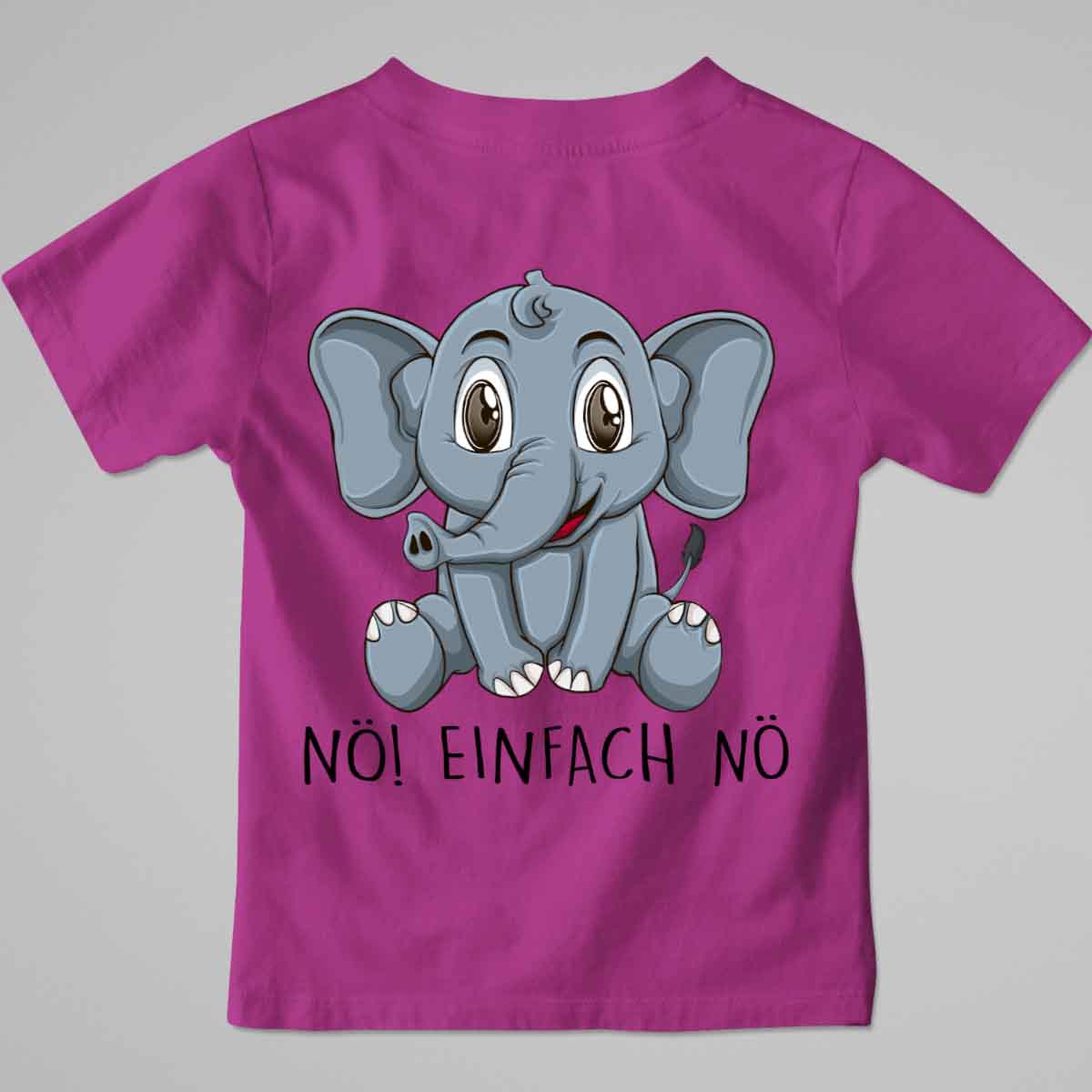 Nö! Elefant - Premium Shirt Kinder Rückendruck