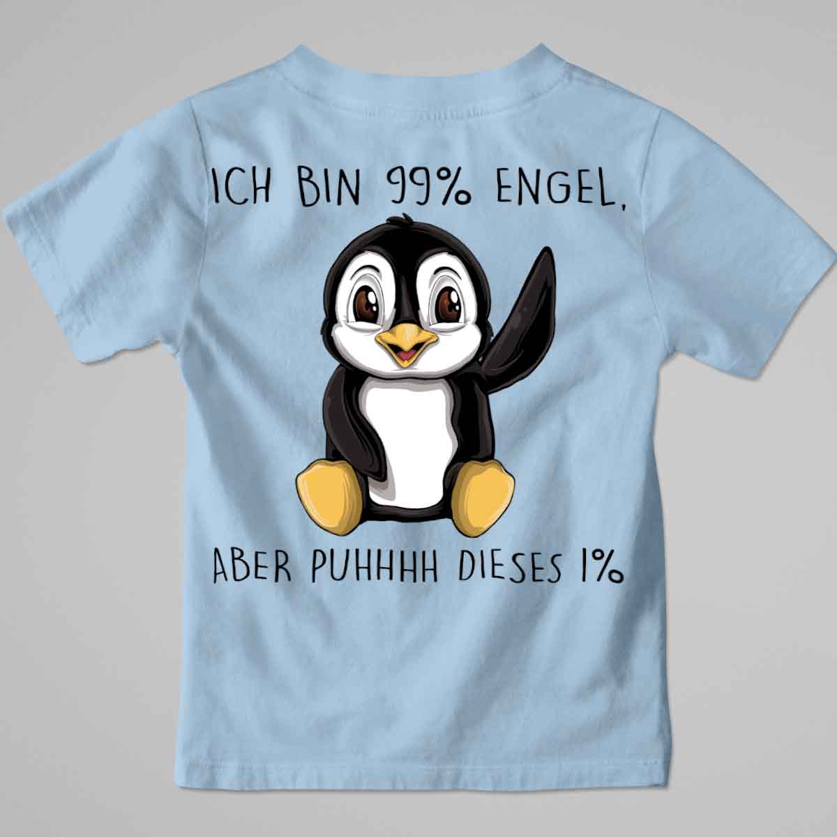Engel Pinguin - Premium Shirt Kinder Rückendruck