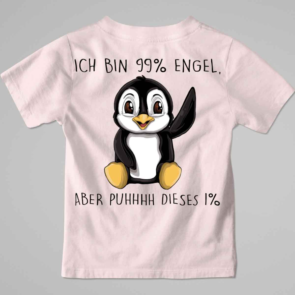 Engel Pinguin - Premium Shirt Kinder Rückendruck