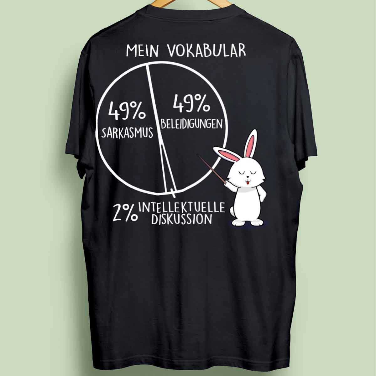 Vokabular Bunny - Oversize Shirt Unisex Rückendruck