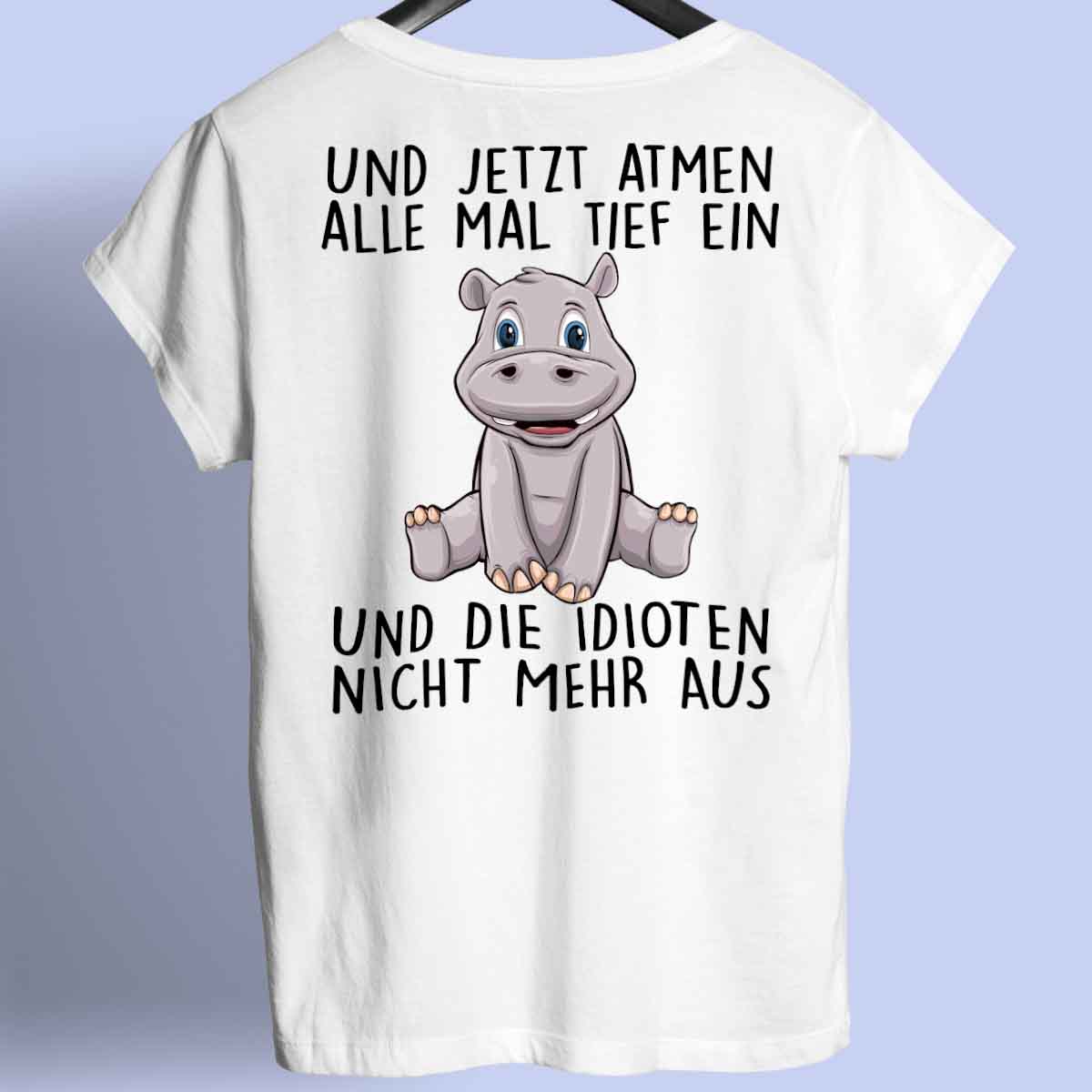 Einatmen Hippo - Shirt Rückendruck