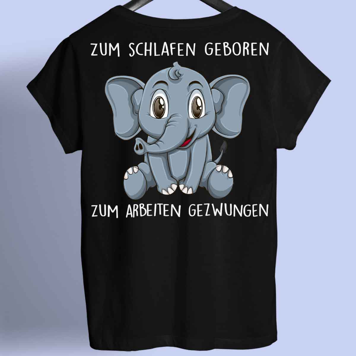 Schlafen Elefant - Shirt Rückendruck