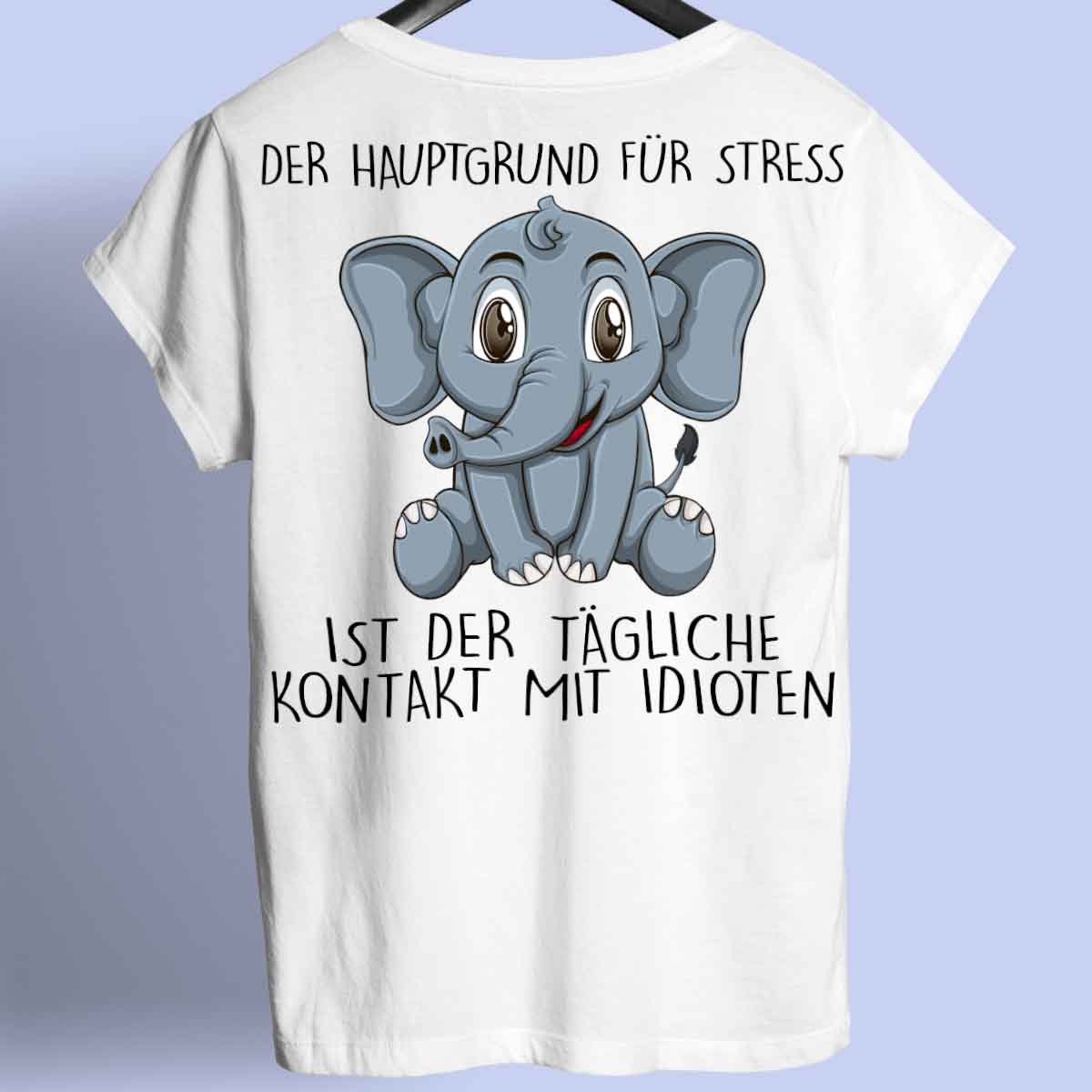 Stress Elefant - Shirt Rückendruck