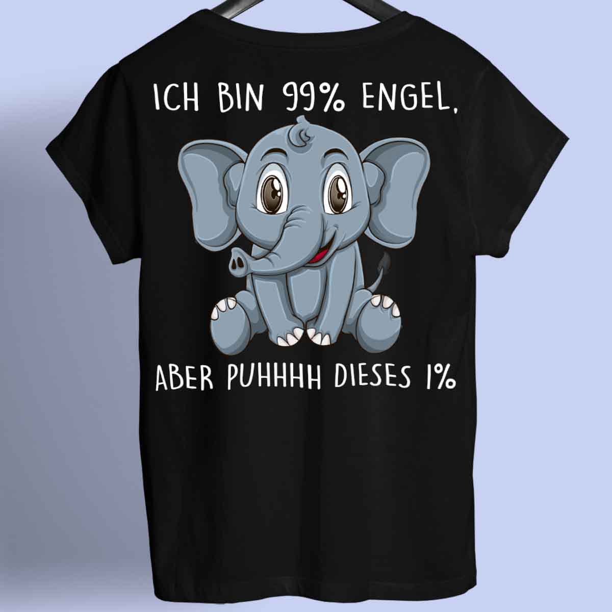 Engel Elefant - Shirt Unisex Rückendruck