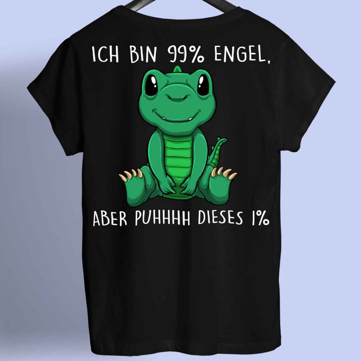 Engel Dinosaurier - Shirt Unisex Rückendruck