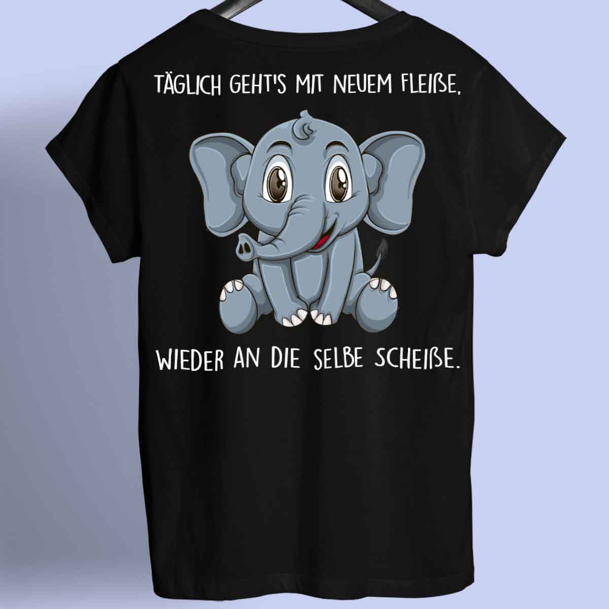 Fleißig Elefant - Shirt Rückendruck