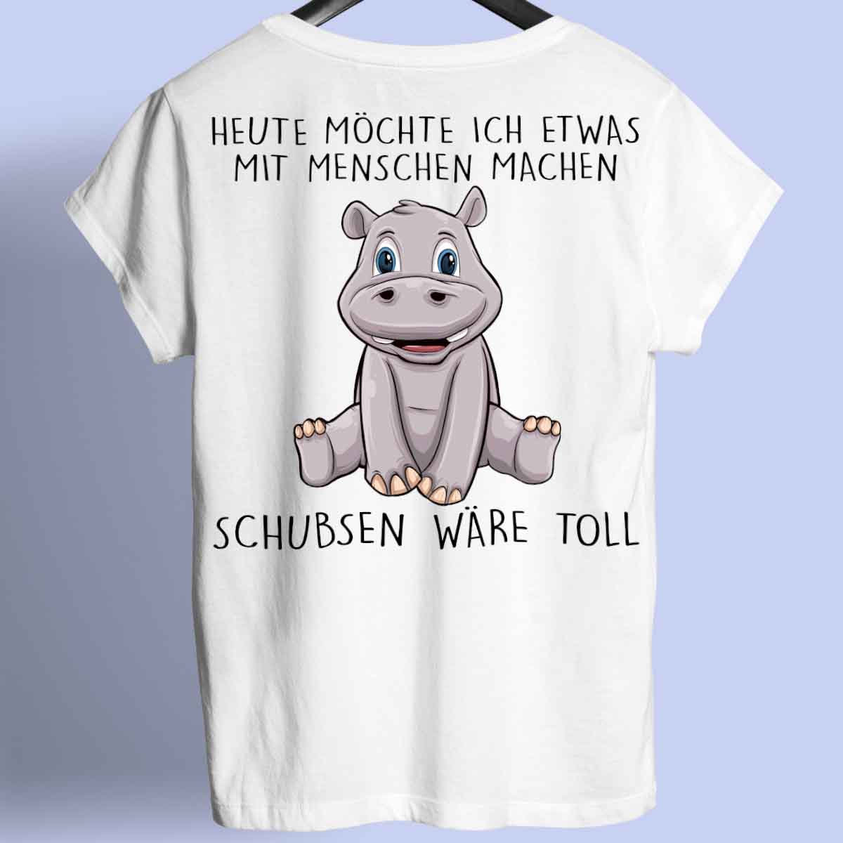 Schubsen Hippo - Shirt Rückendruck