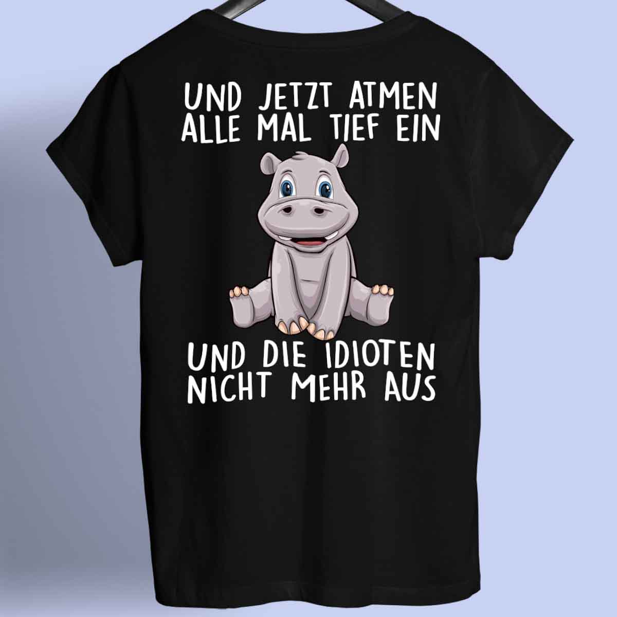 Einatmen Hippo - Shirt Rückendruck