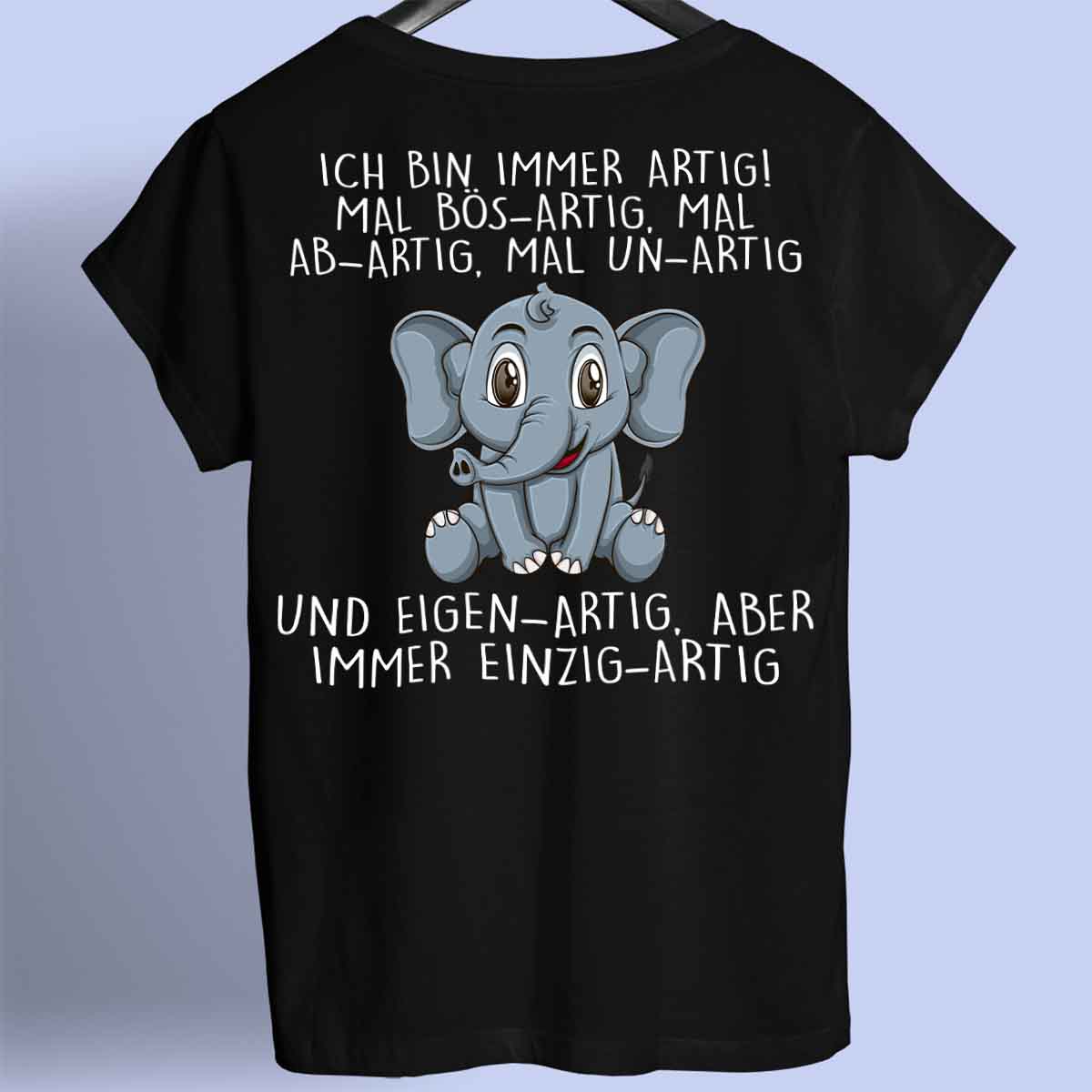 Einzigartig Elefant - Premium Shirt Rückendruck