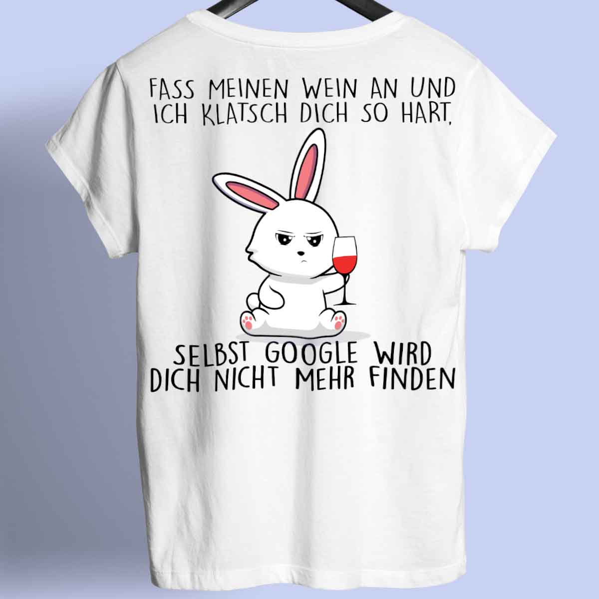 Wein Bunny - Shirt Unisex Rückendruck