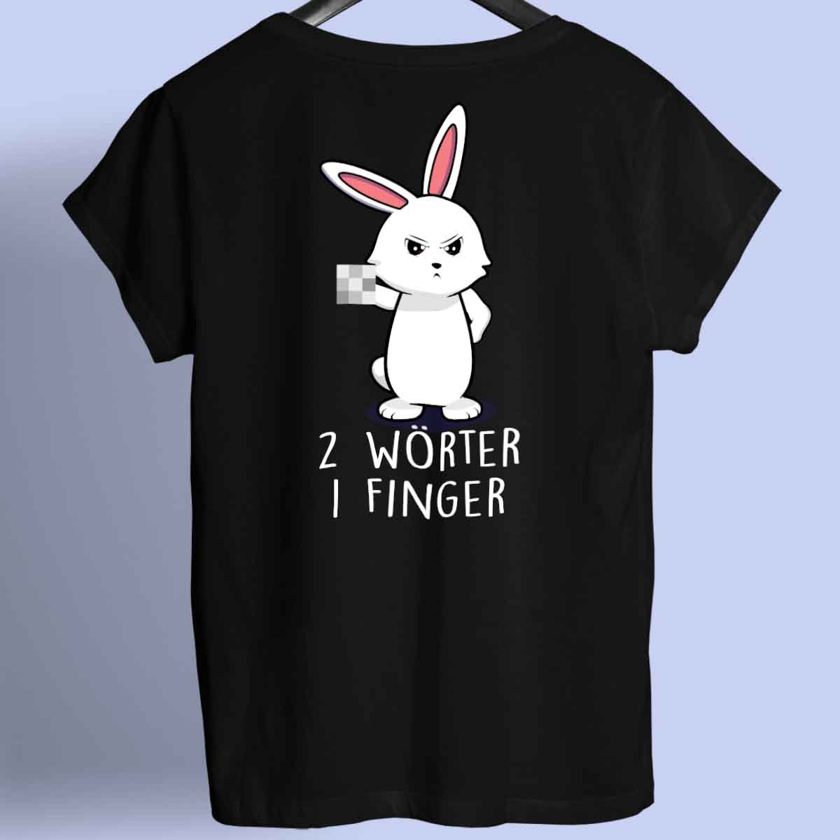 Zwei Wörter Bunny - Shirt Unisex Rückendruck