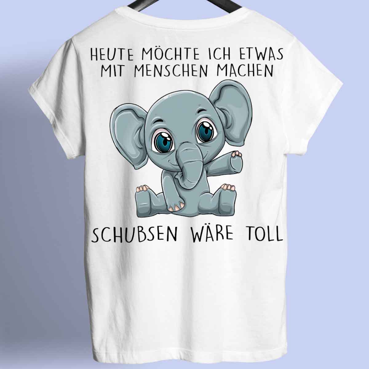 Schubsen Baby Elefant - Shirt Rückendruck