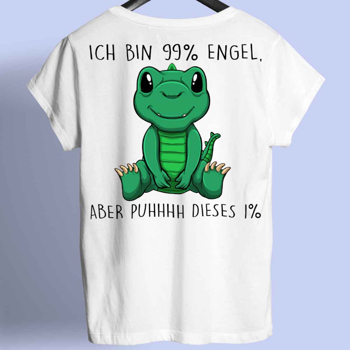 Engel Dinosaurier - Shirt Unisex Rückendruck