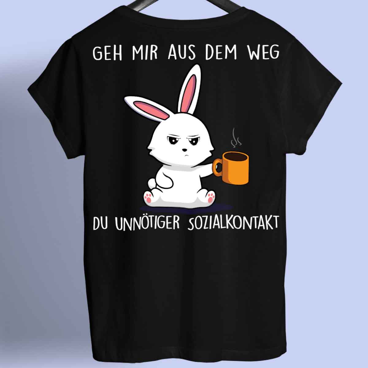 Sozialkontakte Bunny - Shirt Unisex Rückendruck