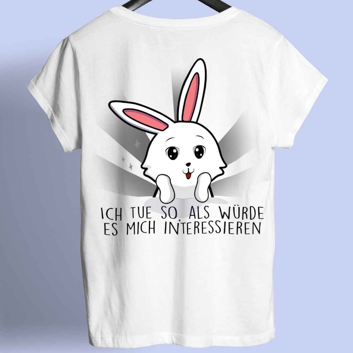 Interessieren Bunny - Shirt Unisex Rückendruck