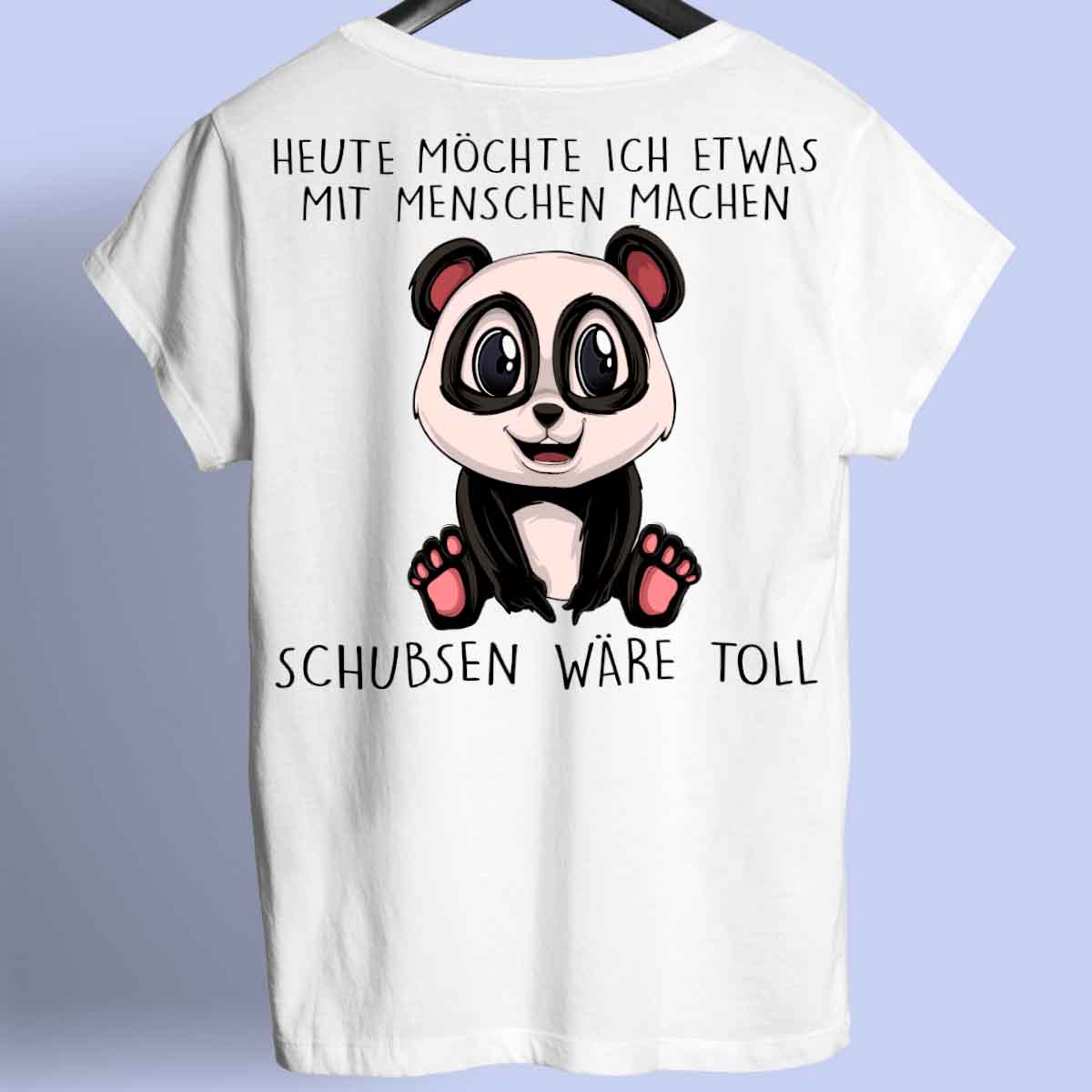 Schubsen Panda - Shirt Unisex Rückendruck