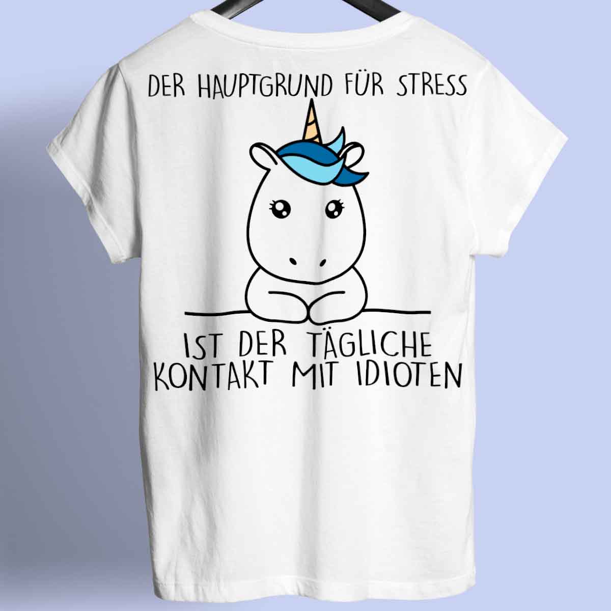 Stress Simple Einhorn - Shirt Rückendruck