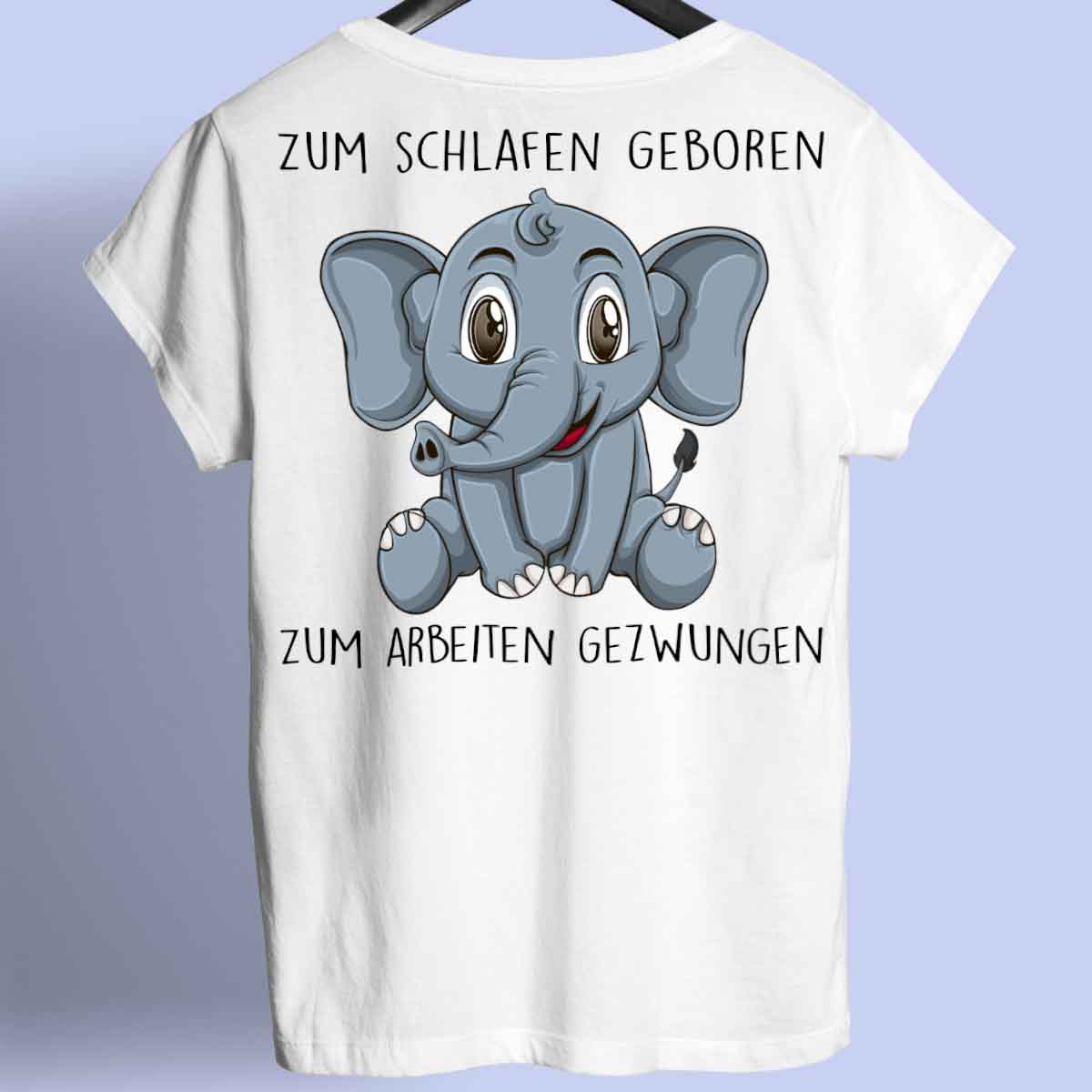 Schlafen Elefant - Premium Shirt Rückendruck