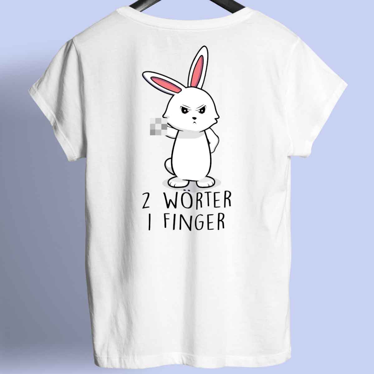 Zwei Wörter Bunny - Shirt Unisex Rückendruck