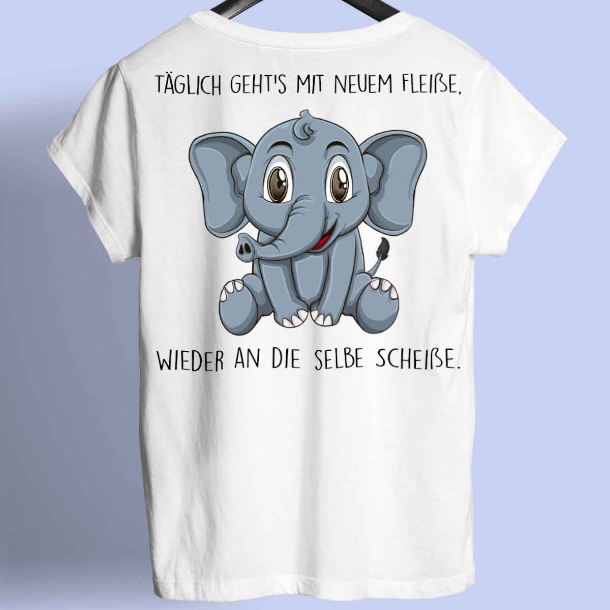 Fleißig Elefant - Shirt Rückendruck