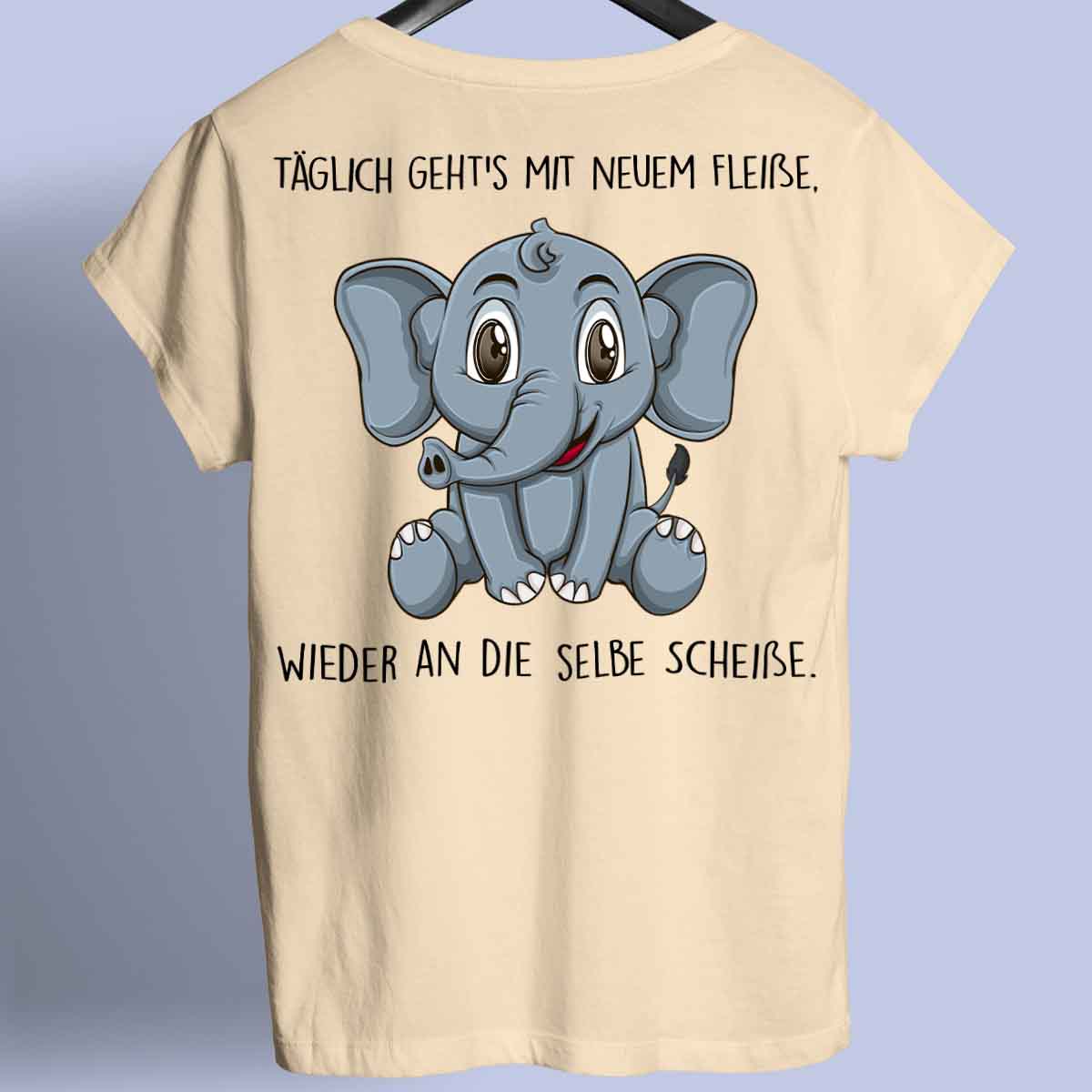 Fleißig Elefant - Premium Shirt Rückendruck